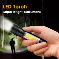 Mini lanterna LED, 3W, 150 lm, negru VIVO071